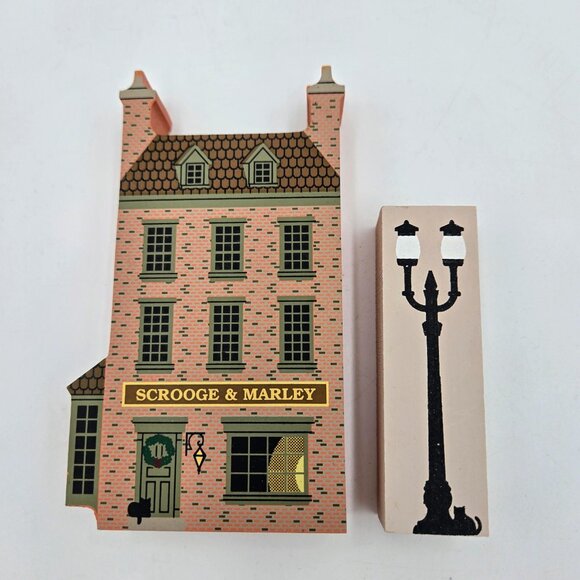 The Cat's Meow Village Vintage Lot 90’s Wooden House Town Buildings 8 Pieces - Picture 10 of 16
